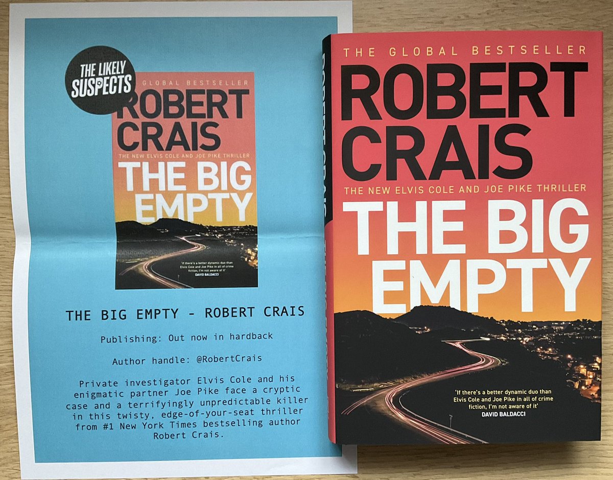 Lindahill50Hill's tweet image. Cracking surprise finished copy of @robertcrais #TheBigEmpty out from @simonschusterUK in my book mail.
Thank you very much @likely_suspects 📚❤️