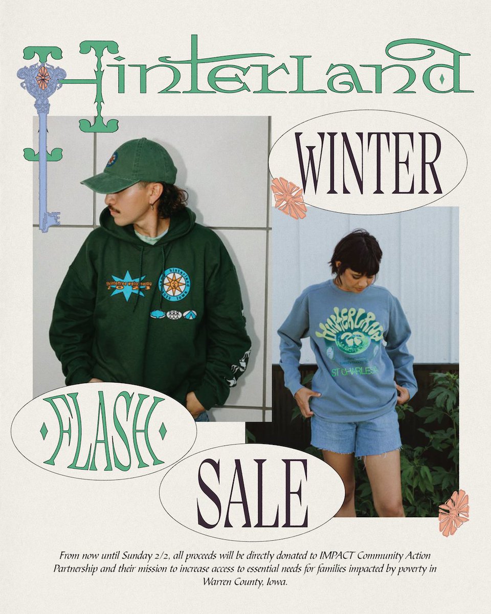 ✨HINTERLAND WINTER MERCH FLASH SALE!!!✨ Feeling nostalgic and fighting off the cold? Look no further than the exclusive merch from shop.hinterlandiowa.com/collections/all featuring sweatshirts, long sleeves and the like from previous years of Hinterland!!
 
Bonus: From now through Sunday, 2/2
