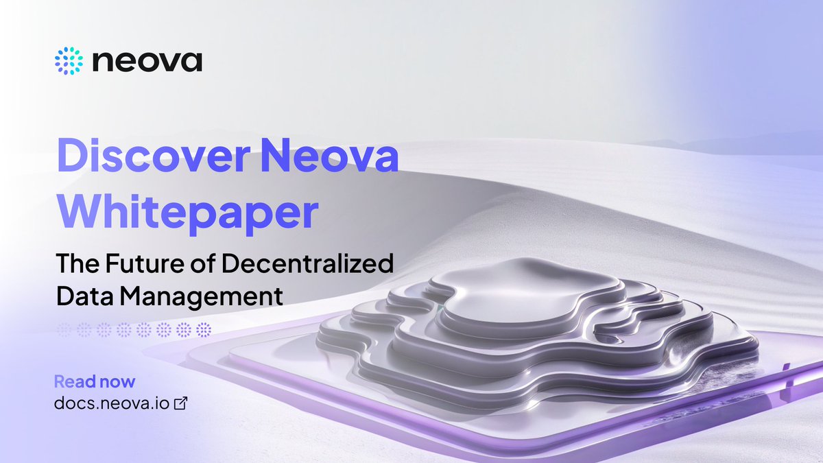 Neova_Protocol's tweet photo. DISCOVER THE BLUEPRINT OF DATA DECENTRALIZATION 🔮

We’re thrilled to announce the release of the Neova Whitepaper!

👉 https://t.co/1e82HJ0Rdj

Dive deep into our cutting-edge approach to decentralized data management and how it reshapes data interactions.