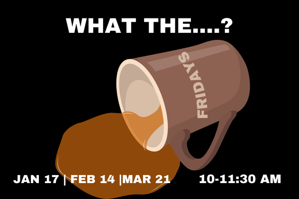 Two weeks from today: we're continuing our "What the....Friday" coffee chats. Join us one Friday each month this semester to gather with the Humanities community and have a casual chat about our most pressing issues. Plus pastries!! Find more: bit.ly/4dX0G2h...-fri…
