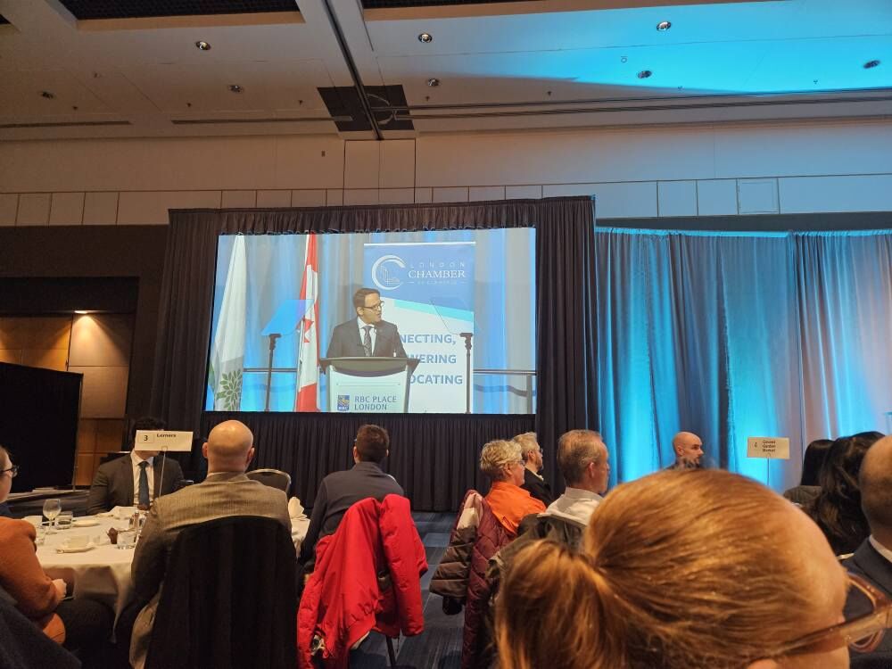 Ontario Chamber (@ontariocofc) on Twitter photo Last week, the <a href="/OntarioCofC/">Ontario Chamber</a> was delighted to join the <a href="/LdnOntChamber/">London Chamber of Commerce</a> for their 46th Annual State of the City Address, where our President and CEO, <a href="/DanTisch/">Daniel Tisch APR, FCPRS, ICD.D 🇺🇦</a>, spoke just before Mayor <a href="/JoshMorganLDN/">Josh Morgan</a> took the stage.
Daniel spoke about the "elephant" not in the room – which is the Last week, the <a href="/OntarioCofC/">Ontario Chamber</a> was delighted to join the <a href="/LdnOntChamber/">London Chamber of Commerce</a> for their 46th Annual State of the City Address, where our President and CEO, <a href="/DanTisch/">Daniel Tisch APR, FCPRS, ICD.D 🇺🇦</a>, spoke just before Mayor <a href="/JoshMorganLDN/">Josh Morgan</a> took the stage.
Daniel spoke about the "elephant" not in the room – which is the