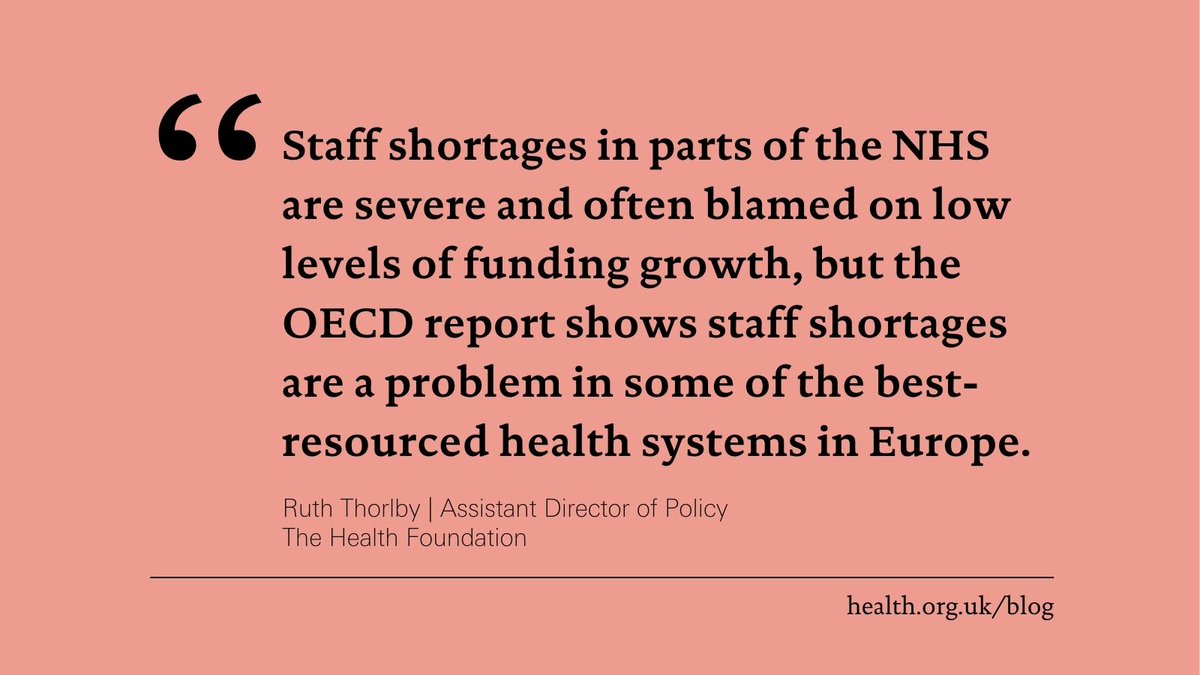 The Health Foundation (@healthfdn) on Twitter photo Reflecting on <a href="/OECD/">OECD ➡️ Better Policies for Better Lives</a>'s ‘Health at a Glance: Europe 2024’ report, Ruth Thorlby says the NHS is not uniquely stressed compared with other European health systems.
In this blog, she considers comparisons on spending, workforce crises and ageing societies ⬇️
health.org.uk/features-and-o… Reflecting on <a href="/OECD/">OECD ➡️ Better Policies for Better Lives</a>'s ‘Health at a Glance: Europe 2024’ report, Ruth Thorlby says the NHS is not uniquely stressed compared with other European health systems.
In this blog, she considers comparisons on spending, workforce crises and ageing societies ⬇️
health.org.uk/features-and-o…