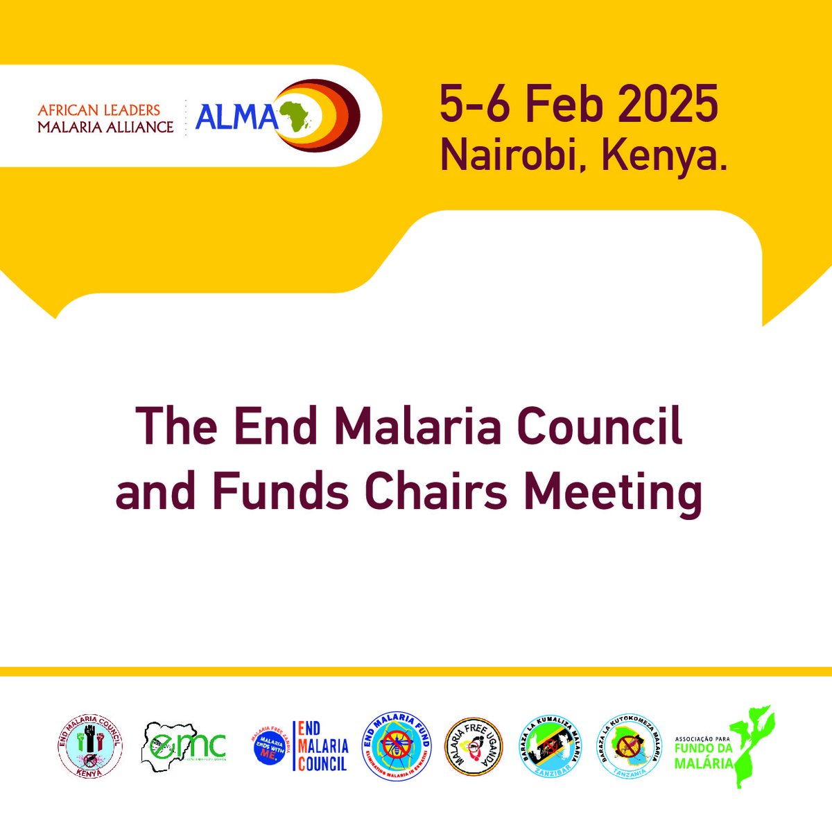 EndMalariaKenya's tweet photo. We will be hosting the chairs End Malaria Councils & Funds in Nairobi on Feb 5-6 to review progress, share best practices & strengthen partnerships. Key focus: sustained malaria funding & Global Fund replenishment. Together, we drive impact! #EndMalaria #ALMA #ZMSWM https://t.co/sHnjwZJTz5
