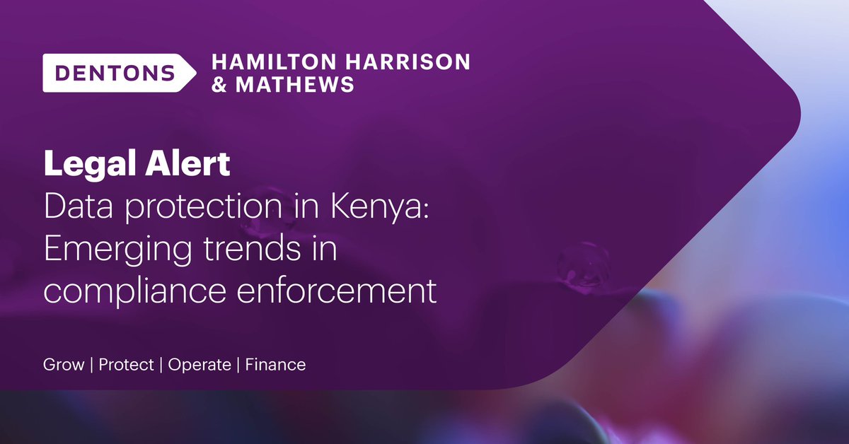 As we commemorate Data Protection Week 2025, we are pleased to share our latest Legal Insight, which explores emerging trends in data protection compliance enforcement under Kenya’s Data Protection Act. Click here for more lnkd.in/dpGRDMSY
 
#DentonsHHM #dataprotection
