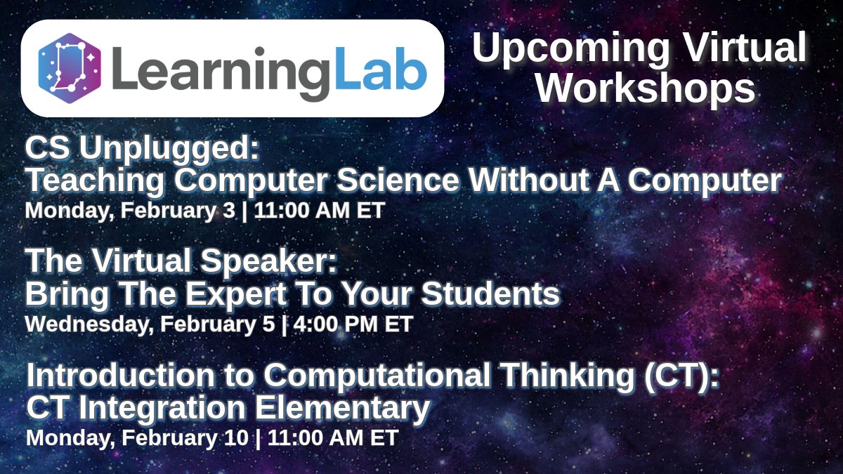Great lineup of virtual workshops next week! Learn more and reserve your spot!
inlearninglab.com/workshops