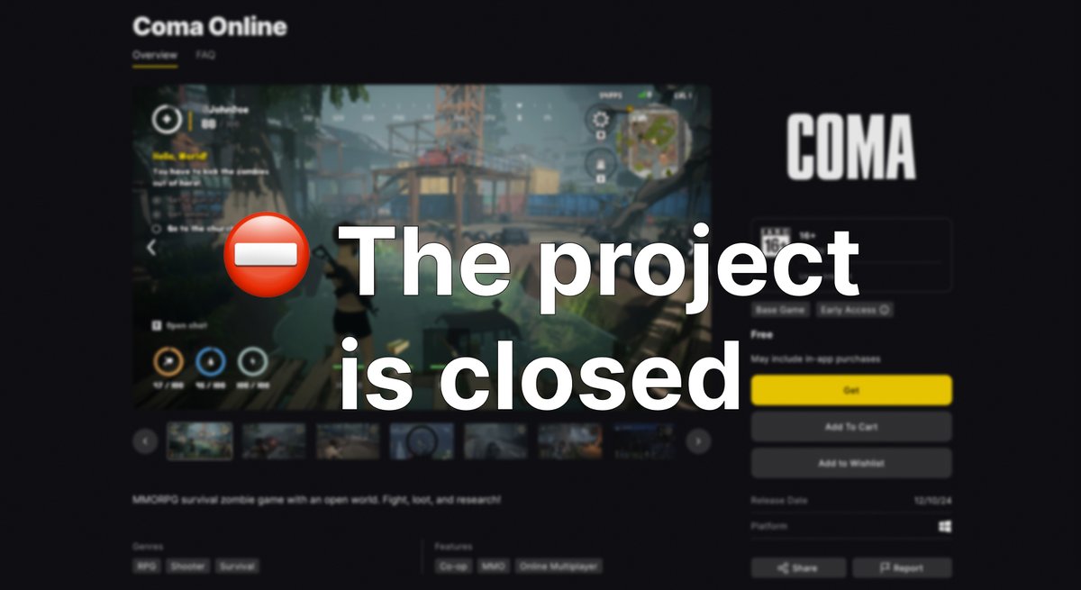 Coma Online | crypto survival shooter game tweet media