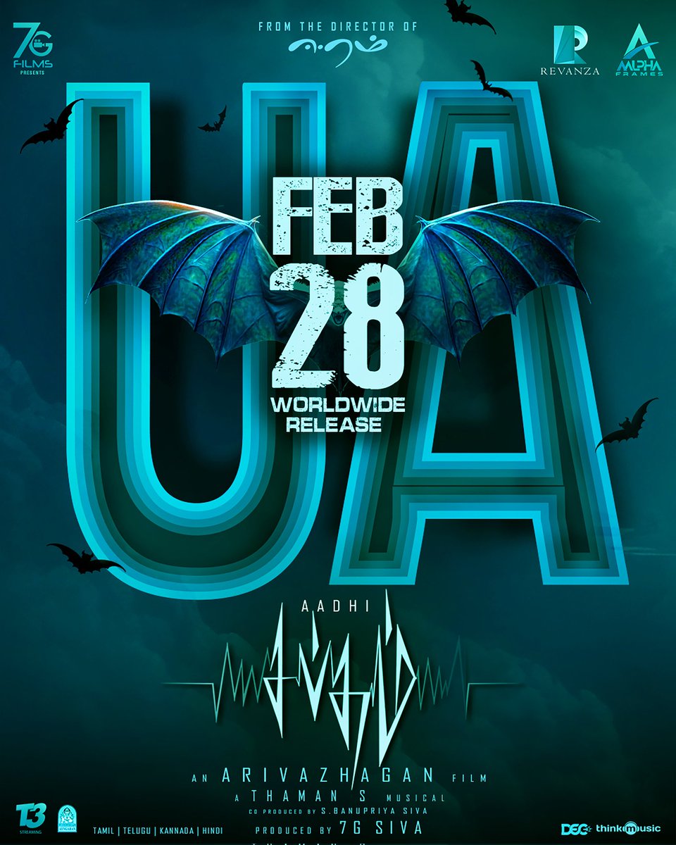 rameshlaus's tweet photo. Turning up the volume with a U/A! 🔊

The countdown begins as the Sound Thriller #Sabdham unleashes on February 28th! 🔥

Get ready for a #SoundThriller ❤️‍🔥

#SabdhamFromFeb28

Starring @AadhiOfficial
An @dirarivazhagan Film
A @MusicThaman Musical

Produced by @7GFilmsSiva
 
@SimranbaggaOffc @ActressLaila #LakshmiMenon @KingsleyReddin @Aalpha_frames
@Dop_arunbathu @EditorSabu @Manojkennyk @StunnerSam34866 @Viveka_Lyrics #REVANZA @Isajidqureshi @T3Streaming @Reddotdzign11 @Ayngaran_offl @Ncinemasbly  @thinkmusicindia @prosathish @S2MediaOffl @decoffl