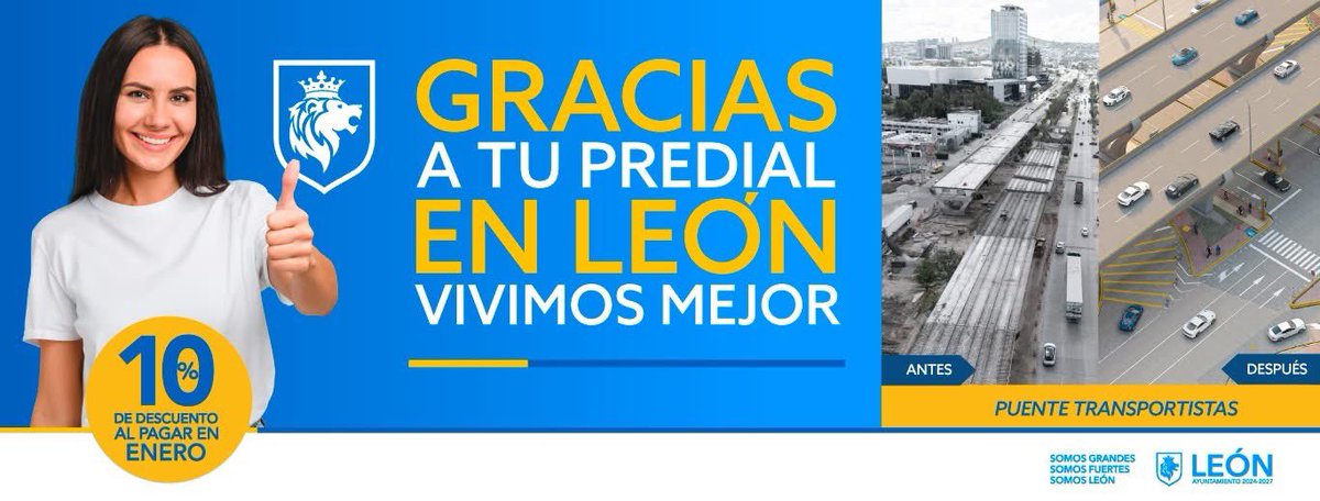 📢 ¡Último día! 

Hoy es tu última oportunidad para aprovechar el 10% de descuento en el pago de tu #predial 2025. 🏡

🌐 Paga en línea (PAGONET): bit.ly/PagoPredial3Uh…
📍 Ubica tu lugar de pago más cercano: bit.ly/Predial3RIuQhZ

¡Gracias a tu predial, en León Municipio