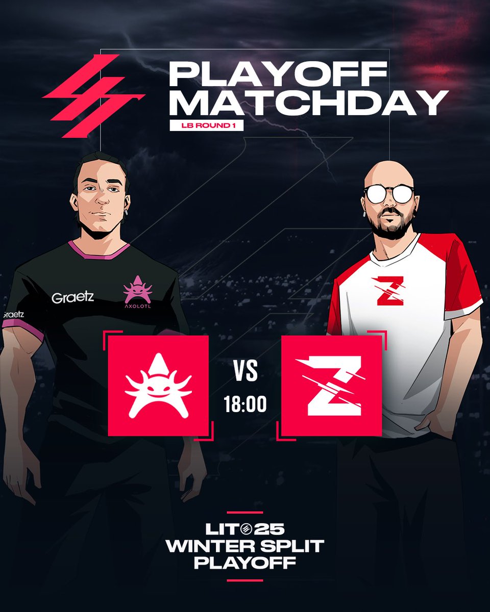 LIT (@lit_official_it) on Twitter photo È tempo di Playoff🔥
Stasera alle 18:00, <a href="/Axolotl_Esports/">Axolotl Esports</a> e <a href="/Zena_Esports/">Zena Esports</a> si giocano tutto nel primo match del Lower Bracket.
Una B05 senza seconde possibilità: solo uno continuerà il suo percorso, l’altro dovrà dire addio al sogno della Grand Final.
Chi avrà la meglio? 👀 È tempo di Playoff🔥
Stasera alle 18:00, <a href="/Axolotl_Esports/">Axolotl Esports</a> e <a href="/Zena_Esports/">Zena Esports</a> si giocano tutto nel primo match del Lower Bracket.
Una B05 senza seconde possibilità: solo uno continuerà il suo percorso, l’altro dovrà dire addio al sogno della Grand Final.
Chi avrà la meglio? 👀