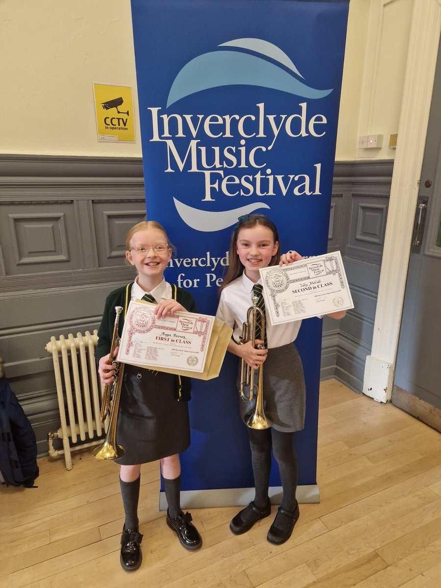 AndyMcCall87's tweet photo. 🎺 First and second in class for this pair of @StJohnsPG stars 🤩🌟 @InverclydeFest @lauramccall87_x @Brown276Maria https://t.co/1vajV6rHe0