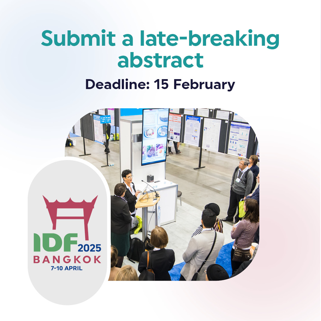 #IDF2025 – 2 weeks left to submit a late-breaking abstract for the IDF World Diabetes Congress 2025! Don’t miss this opportunity to share your latest scientific research with global diabetes experts. Submit an abstract by 15 February. idf2025.org/programme/abst…