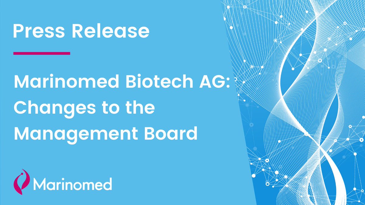 Marinomed Biotech AG: Changes to the Management Board

·      CFO Pascal Schmidt is resigning at the end of January 2025
· Gabriele Ram, former Wienerberger AG, takes over the management of the finance department on an interim basis

PR: marinomed.com/en/news/news-d…

#oceanofideas