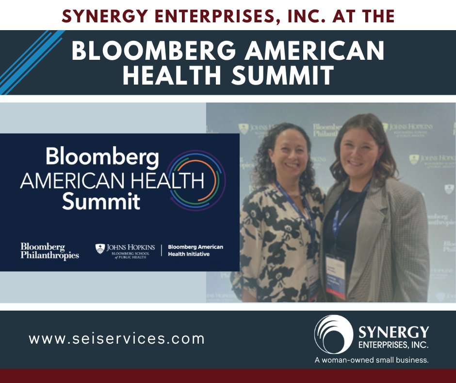 SEIServices's tweet photo. ⭐ Synergy colleagues Elaine McCarthy and Izabelle Wensley attended the Bloomberg American Health Summit this December and explored evidence-based public health solutions! 👩‍🎓 Izabelle is a program fellow earning her M.P.H. at @JohnsHopkinsSPH. https://t.co/884X5wdnop