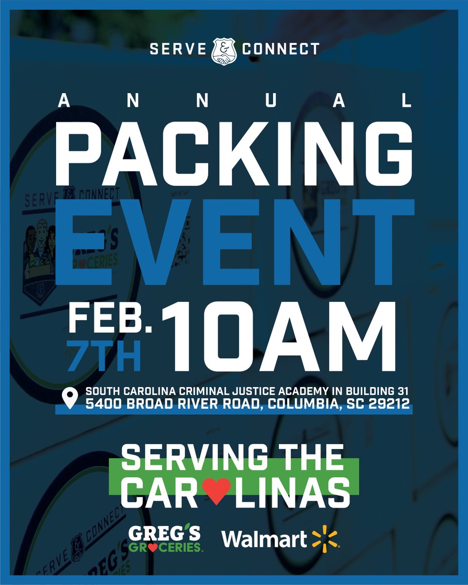 We are just ONE WEEK AWAY from our Greg's Groceries Statewide packing event and annual awards ceremony! Thank you to our presenting sponsor, <a href="/Walmart/">Walmart</a>!
Lunch will be provided following the event, thanks to <a href="/foundersfcu/">Founders FCU</a>