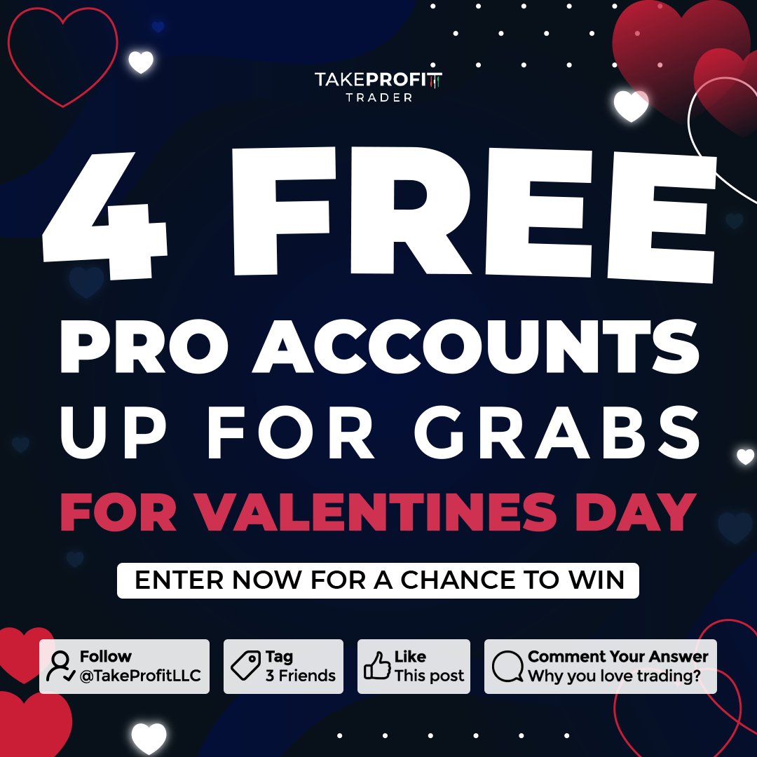 Valentine’s Day is coming up so we’re putting FOUR FREE $50K PRO ACCOUNTS up for grabs! Here’s how to enter…

➡️ Follow us on X or Instagram.

➡️ Tag 3 traders / friends.

➡️ Like this post.

➡️ Comment your answer to “Why you love trading?”

That’s it! Entries end Thursday,