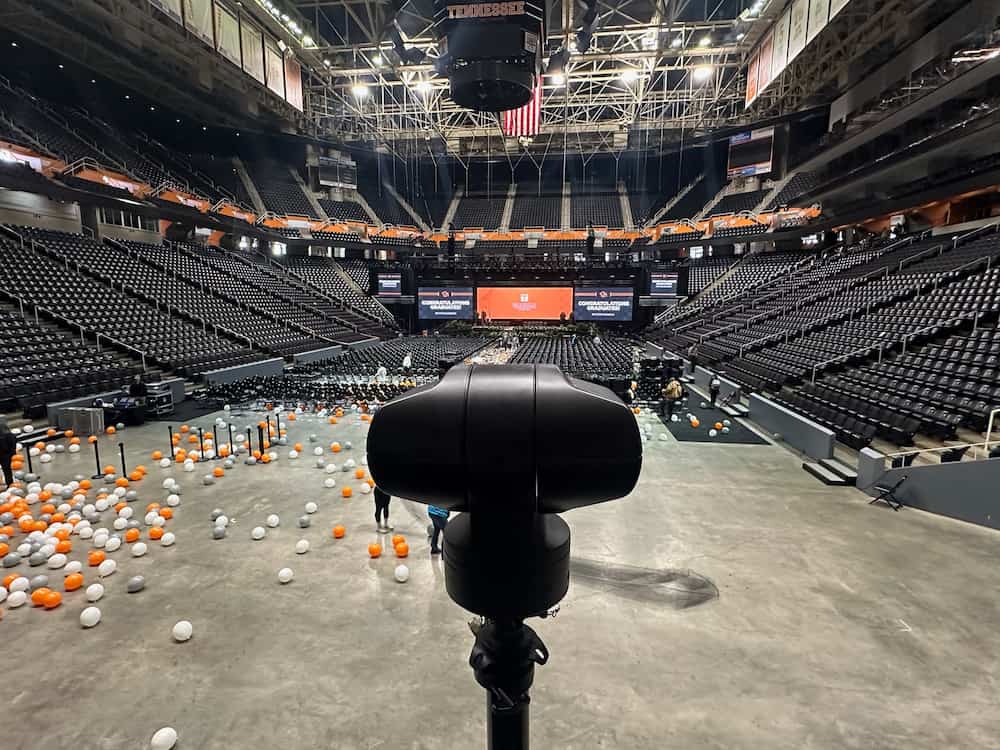 CriticalTS's tweet image. “The RATT enhanced our ability to monitor the event effectively without being intrusive,” said UTPD Police Chief Sean Patterson. Deployed on a tripod inside Thompson-Boling Arena, The RATT provided an elevated view to support security during UT’s Commencement Ceremony.