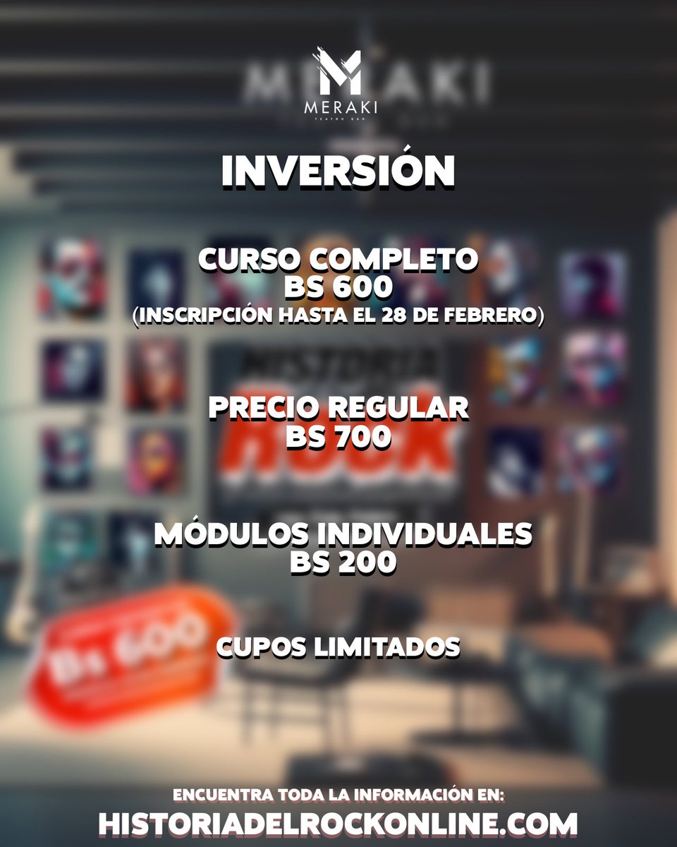 Gente amiga en Santa Cruz, después de algunos años dando el curso HISTORIA DEL ROCK (y otras músicas populares) vía zoom, este 2025 lo ofreceré de MANERA PRESENCIAL, en <a href="/MerakiTeatroBar/">Meraki Teatro Bar</a>, desde marzo.

Se agradece RT/compartir con gente a la que pueda interesarle.

Más info 👇