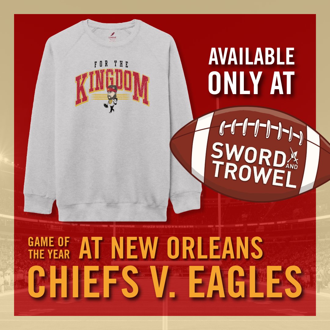 Support the Chiefs by securing your Football Spurgeon "For the Kingdom" sweatshirt!

Exclusively available at the Sword &amp; Trowel:
shop.mbts.edu/product/for-th…