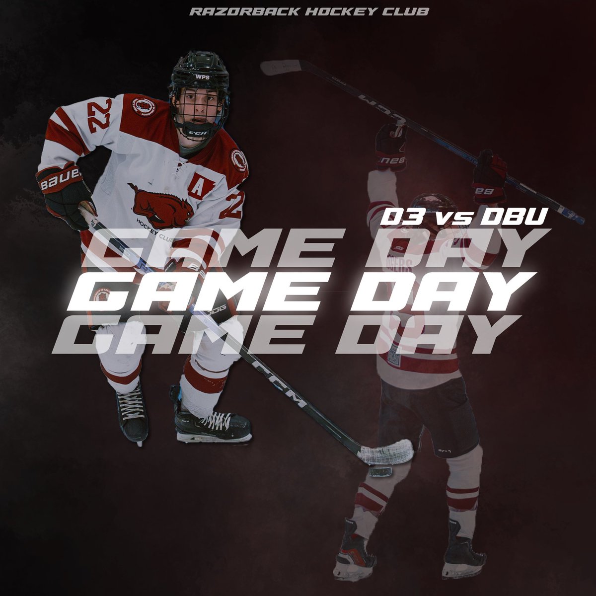 RazorbackMHClub's tweet image. D3 AWAY GAME 🏒🥅
vs DBU

📍 Children’s Health Star Center, TX
⏱️ 8:30 pm
📺 Available on YouTube: DBU Hockey

#wps #woopig #achahockey #razorbackhockey #uarkansas