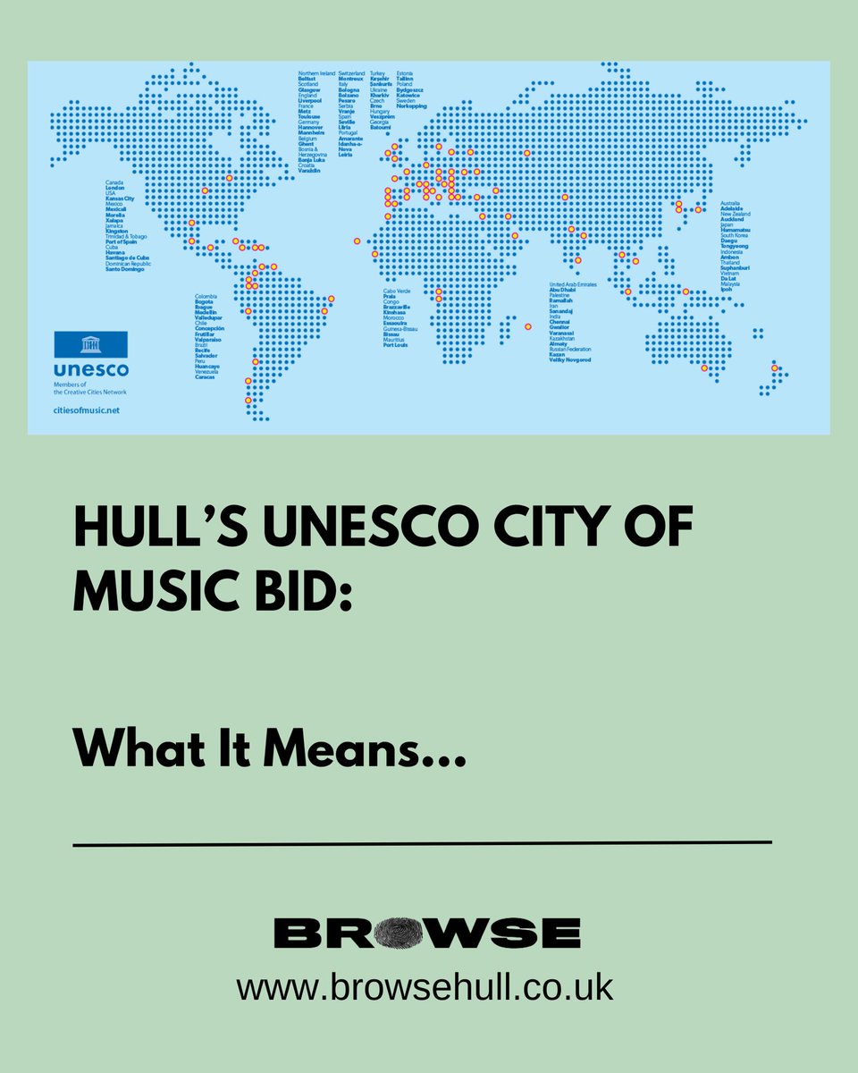Hull has officially submitted its bid to become a UNESCO Creative City of Music, marking a significant step in the city’s cultural development.

BROWSE MORE: browsehull.co.uk/news/hulls-une…