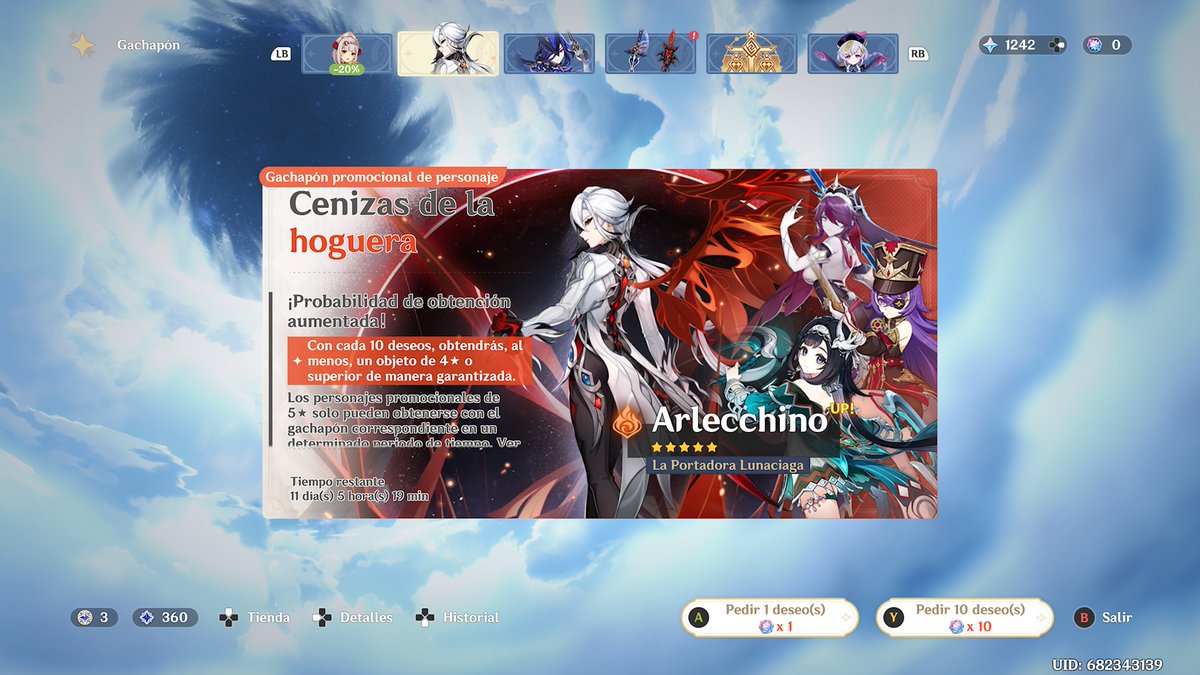 Itsme_Mirio's tweet photo. Pues me salió Jean en mi cuenta nueva y quería ir por Arlecchino, ahora me lo pienso, y no sé si me conviene o esperar por otro personaje... https://t.co/CsyE96qbVS