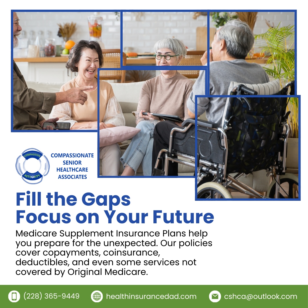 Fill the gaps, and focus on your future! 🌟 Medicare Supplement Insurance Plans help you prepare for the unexpected. 

Let’s secure your future together.