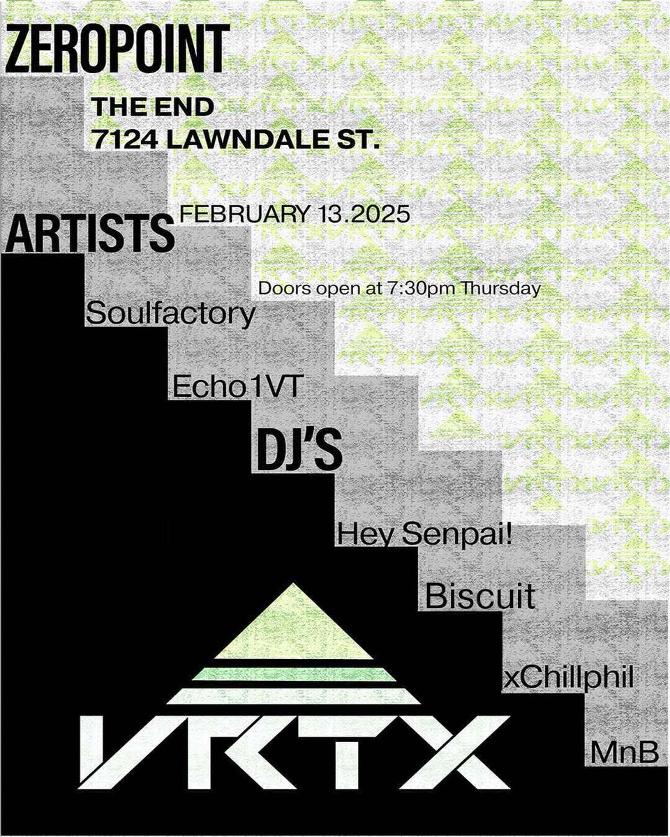 Excited to announce I'll be playing in Houston on 2/13 <a href="/VRTX_HTX/">VRTX</a> along with some amazing artists and VJs.
Going to be absolutely crazy, pull thru!!

Tickets: posh.vip/e/zeropoint2