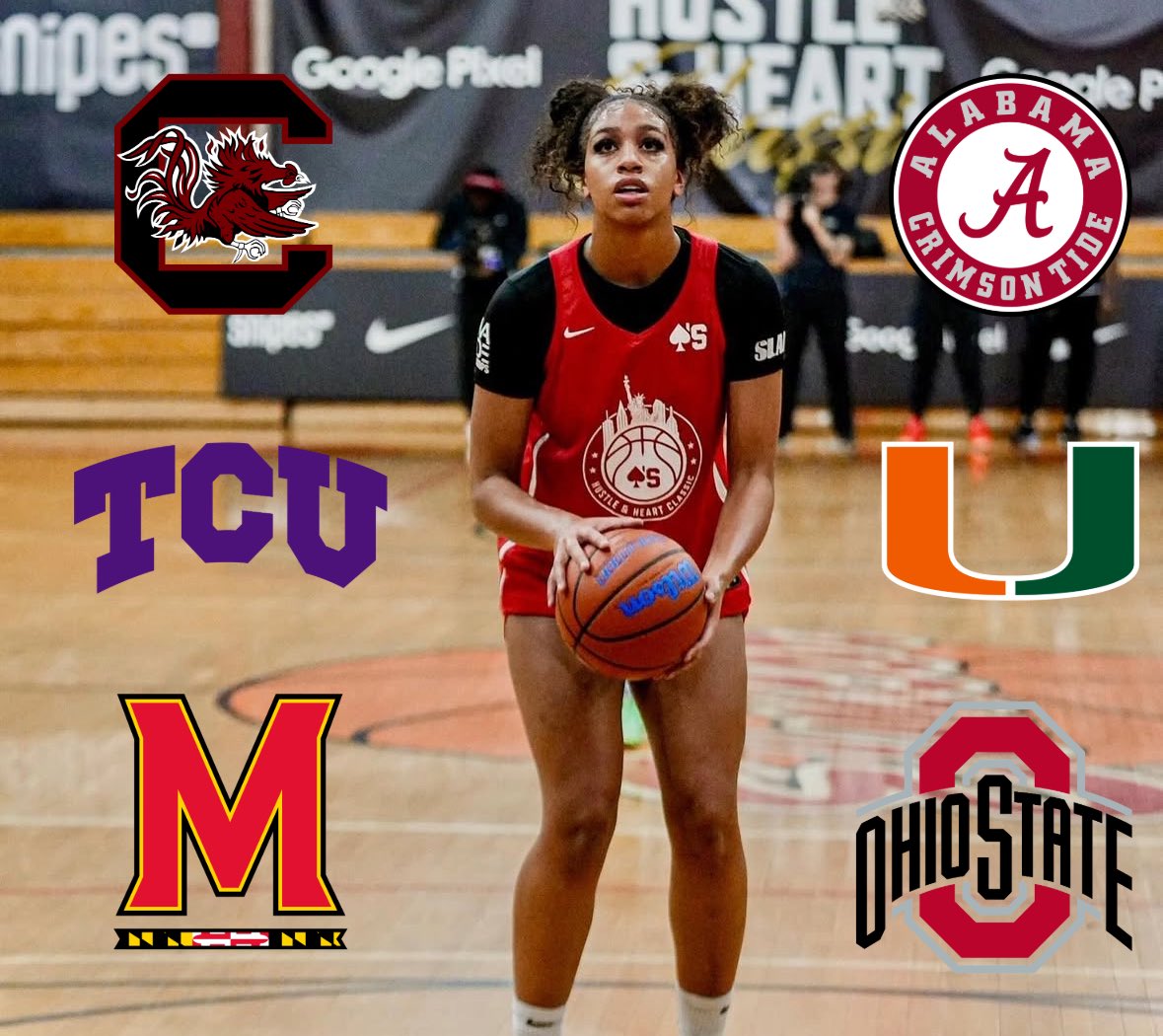 TaliaGoodmanWBB's tweet photo. Top 2026 recruit Jordyn Jackson has narrowed to six finalists, she told @on3. 

Finalists: TCU, Miami, Maryland, Alabama, South Carolina, Ohio State

READ: https://t.co/omhiC2ZNc7 https://t.co/CgsBDJv5p6