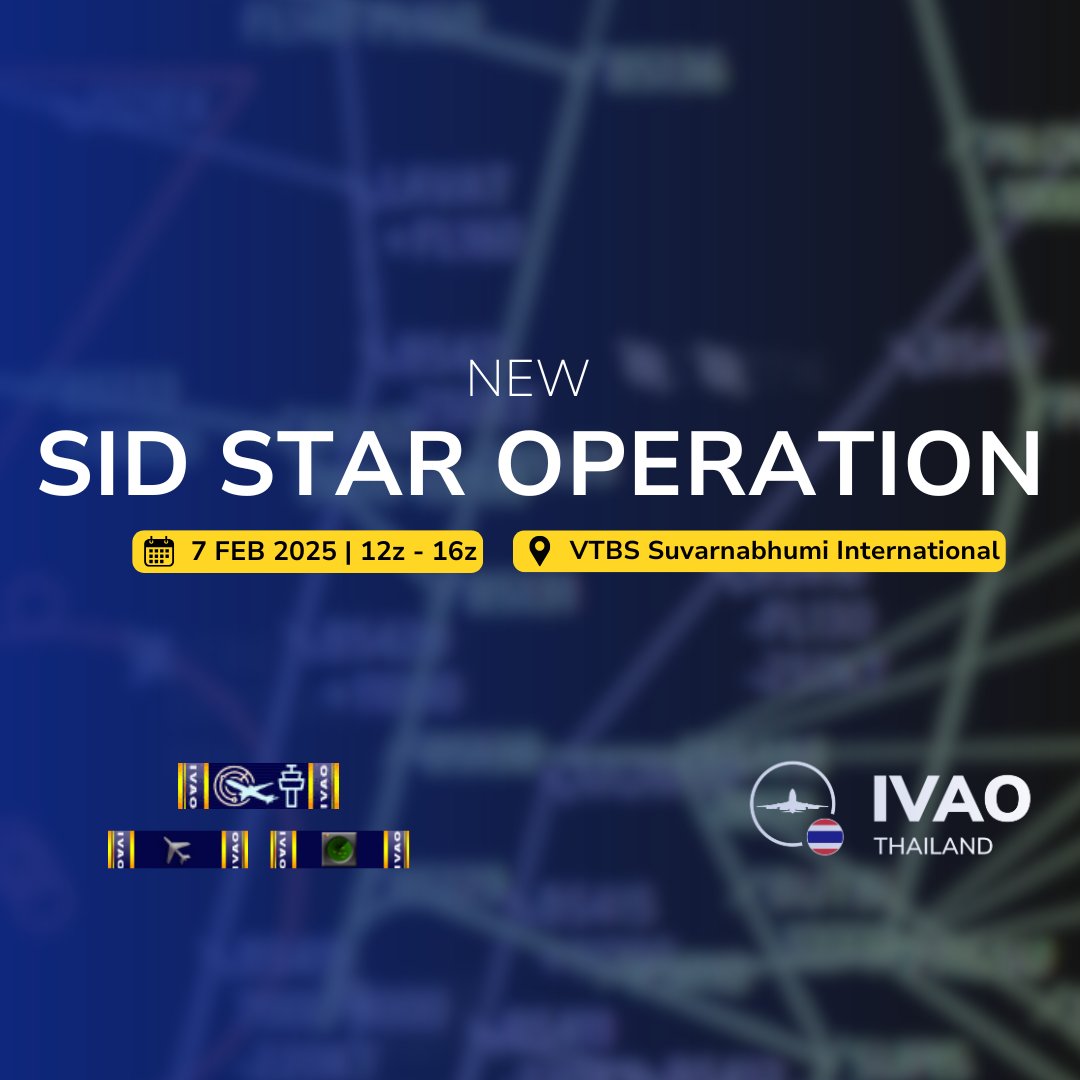 We would like to invite everyone to join the “New SID STAR operation Event”, which will take everyone out and into Suvarnabhumi Airport with a different flight and a different procedure. If you are ready, let’s pack our bags and go!

7 FEB 2025 12-16z

forum.ivao.aero/threads/new-si…