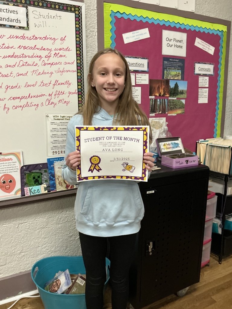 Fairviewelem17's tweet photo. Congratulations to Ava Long.  She is the FES student of the month for January.  She is truly a super star.  Her teachers say, "Ava is a dedicated student who always tries her best and is always willing to help others." https://t.co/UjYpcbqy1n