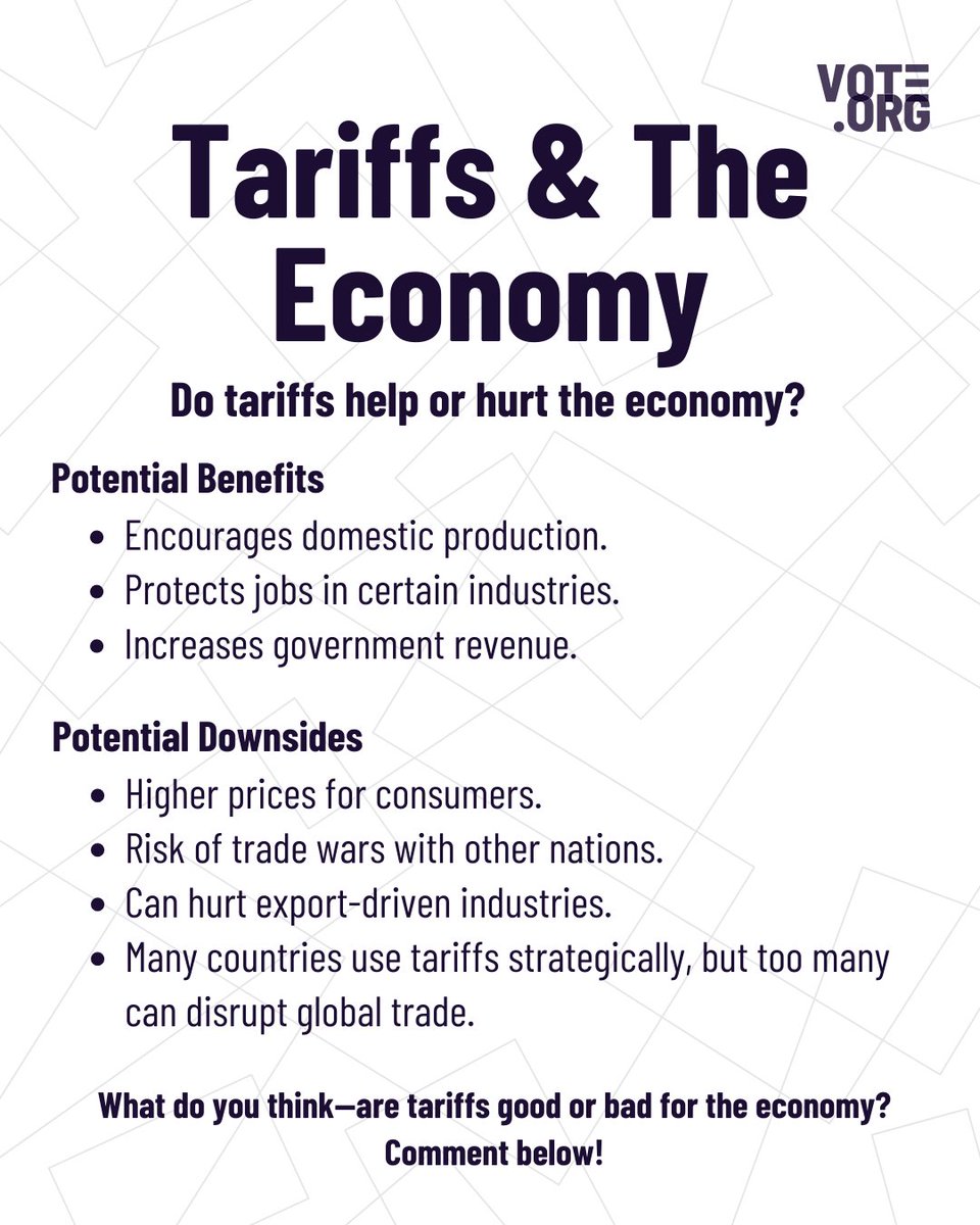 Tariffs have been in the news a lot lately, but do you know what they are? We're here to help.

Tariffs are taxes on imported goods that can impact prices, businesses, and the economy. Who benefits? Who pays the price? Swipe to find out. 

#TheMoreYouKnow #Civics #Tariffs