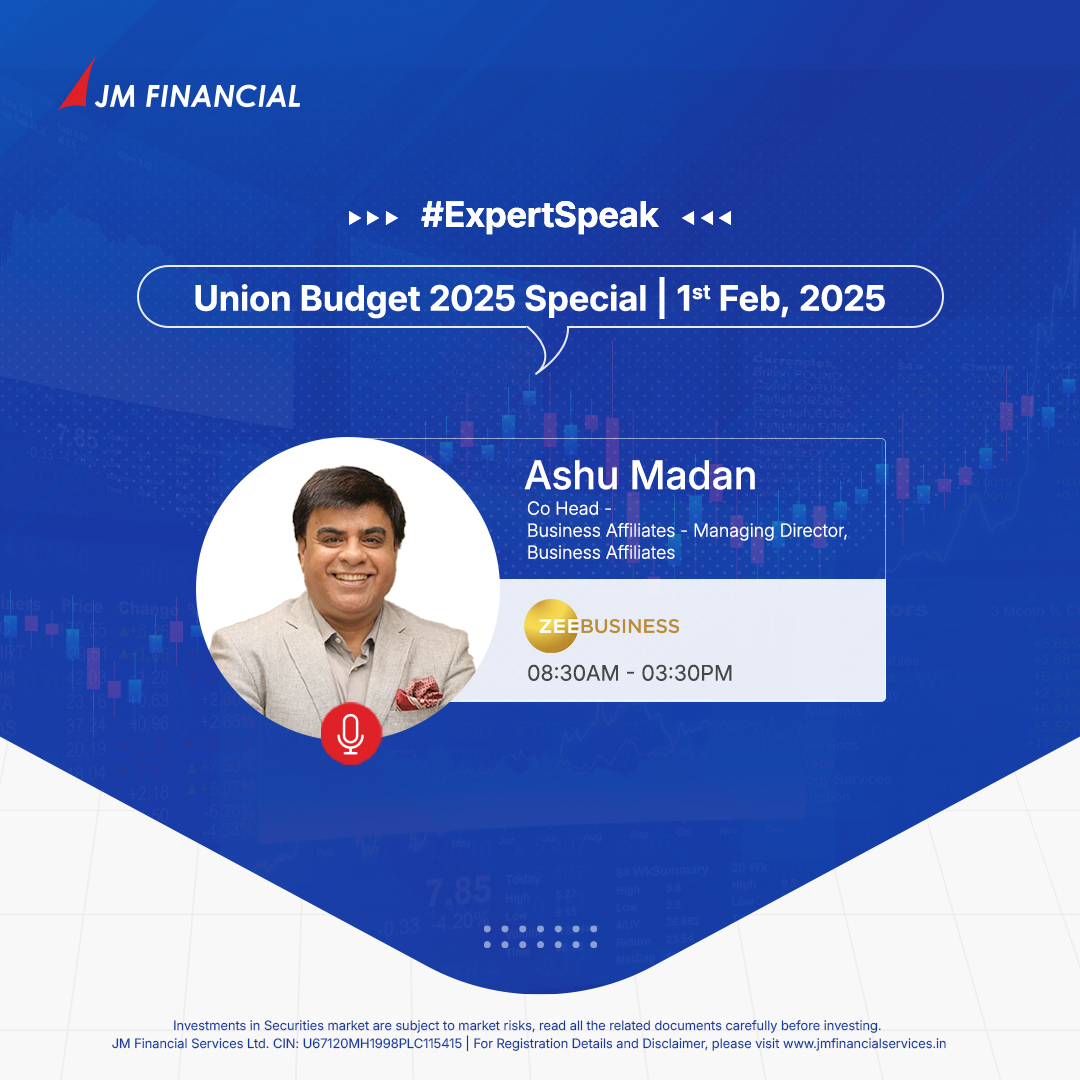 JMFSLtd's tweet photo. As we gear up for the #UnionBudget2025, see what @ashumadan4 has to say on the #BudgetDay Special.
@ZeeBusiness
#ExpertSpeak #JMFinancial #JMFinancialServices #StockMarket #StockMarketNews https://t.co/nUfuWh52yK