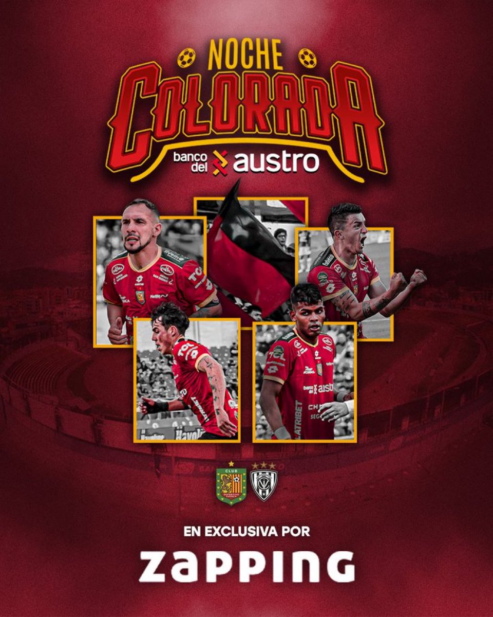 Rarosemena11's tweet image. No se pierdan hoy la Noche Colorada por la pantalla de @zapping_ecu. @DCuencaOficial vs @IDV_EC. Tendremos   una gran jornada:

- 17:00 #ZappingFC, programa especial.
- 18:00 #Zappiners desde el Alejandro Serrano Aguilar.
- 19:00 Show, presentación de jugadores y previa del…