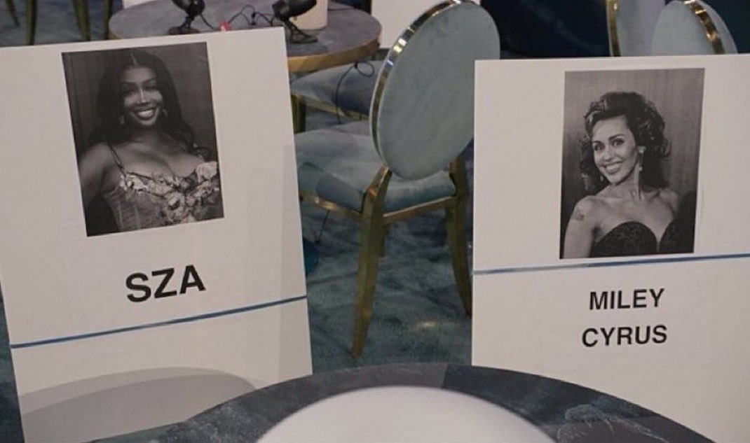 SZA will be sitting next to Miley Cyrus at this year’s #Grammys.
