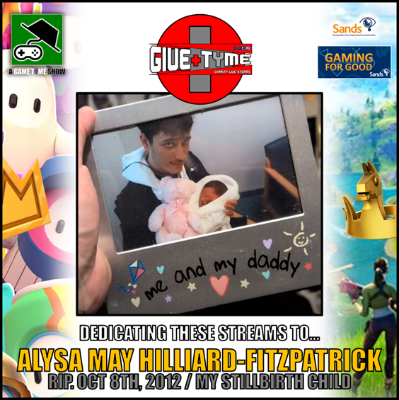 GameTymeOFF's tweet photo. #givetyme is #tomorrow
#charitystreams for @SandsUK / @Streaming4Sands
1. #JHBuildingSolutions #donated £50 Already
2. #link is up : https://t.co/ociXhJC2tW
3. #Dedicating #livestreams to my #stillbirth #child : Alysa May Hilliard-Fitzpatrick
- https://t.co/8L2hbgB6yh https://t.co/kO31McLLsg
