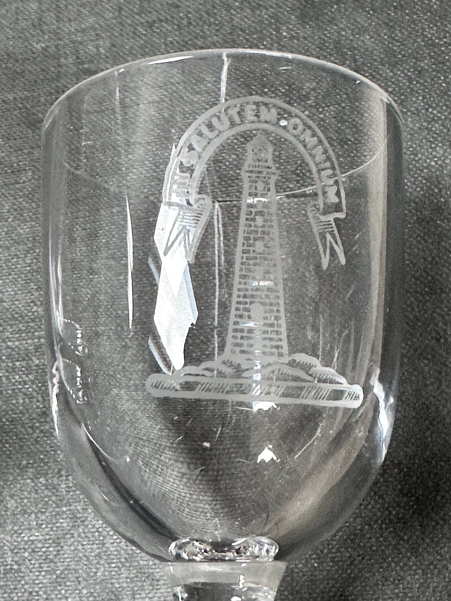 Always love to see the different designs of glassware and crockery from the Northern Lighthouse Board. Some for presentation as retirement gifts others for use when the commissioners visited the lighthouses. These brown bowls are apparently one of the early patterns.