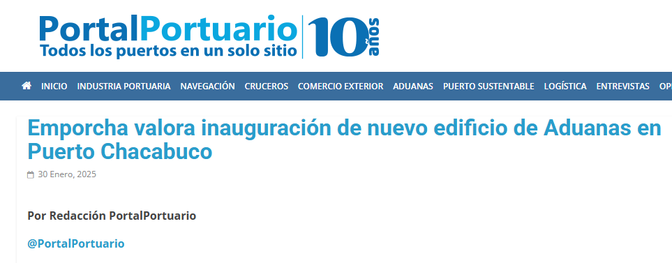 Gestionamos prensa especializada para nuestros clientes: 
portalportuario.cl/emporcha-valor…