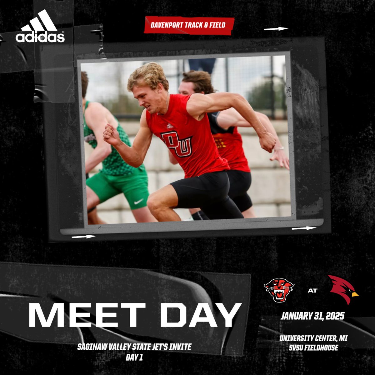 Davenport Panthers (@duathletics) on Twitter photo Day 1 of the Saginaw Valley State Jet's Invite starts this afternoon in University Center. Good luck to all of our Panthers competing!
<a href="/DU_XCTrack/">Davenport XC/Track & Field</a>
#DUWork #DUPanthers
📺 svsucardinals.com/links/immwx2
📃 svsucardinals.com/sports/track/2… Day 1 of the Saginaw Valley State Jet's Invite starts this afternoon in University Center. Good luck to all of our Panthers competing!
<a href="/DU_XCTrack/">Davenport XC/Track & Field</a>
#DUWork #DUPanthers
📺 svsucardinals.com/links/immwx2
📃 svsucardinals.com/sports/track/2…