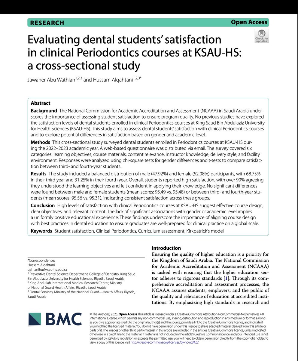 Thrilled to share my first FIRST-AUTHOR publication, marking the beginning of my academic journey! I am beyond grateful to Dr. Hussam Alqahtani <a href="/Dr_Hussam_Perio/">Dr. Hussam Alqahtani</a> for his invaluable support and guidance in making this achievement possible🙏🏼.
