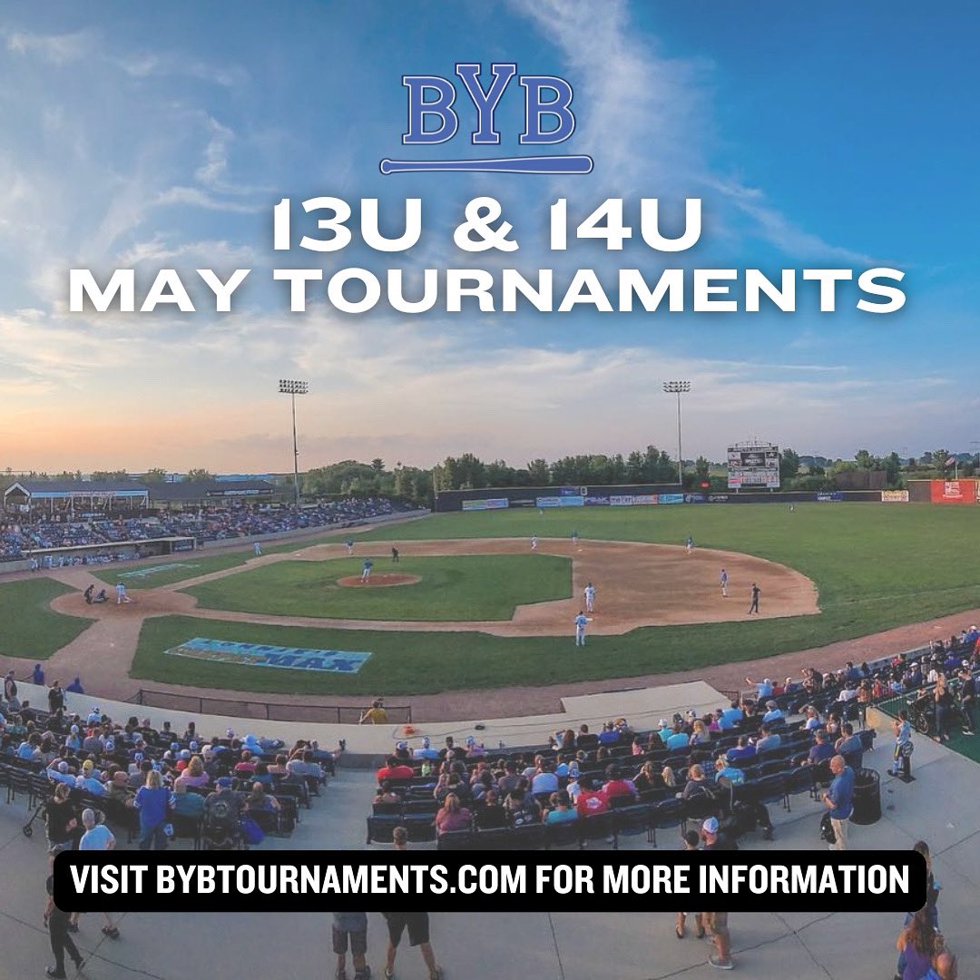 BYB Tournaments in May are just around the corner! 

The first 4 teams to sign up in each division will be guaranteed a game on our Feature Fields – Moonlight Graham Field and the Rivets Stadium. 

Register Here: tinyurl.com/BYB2025