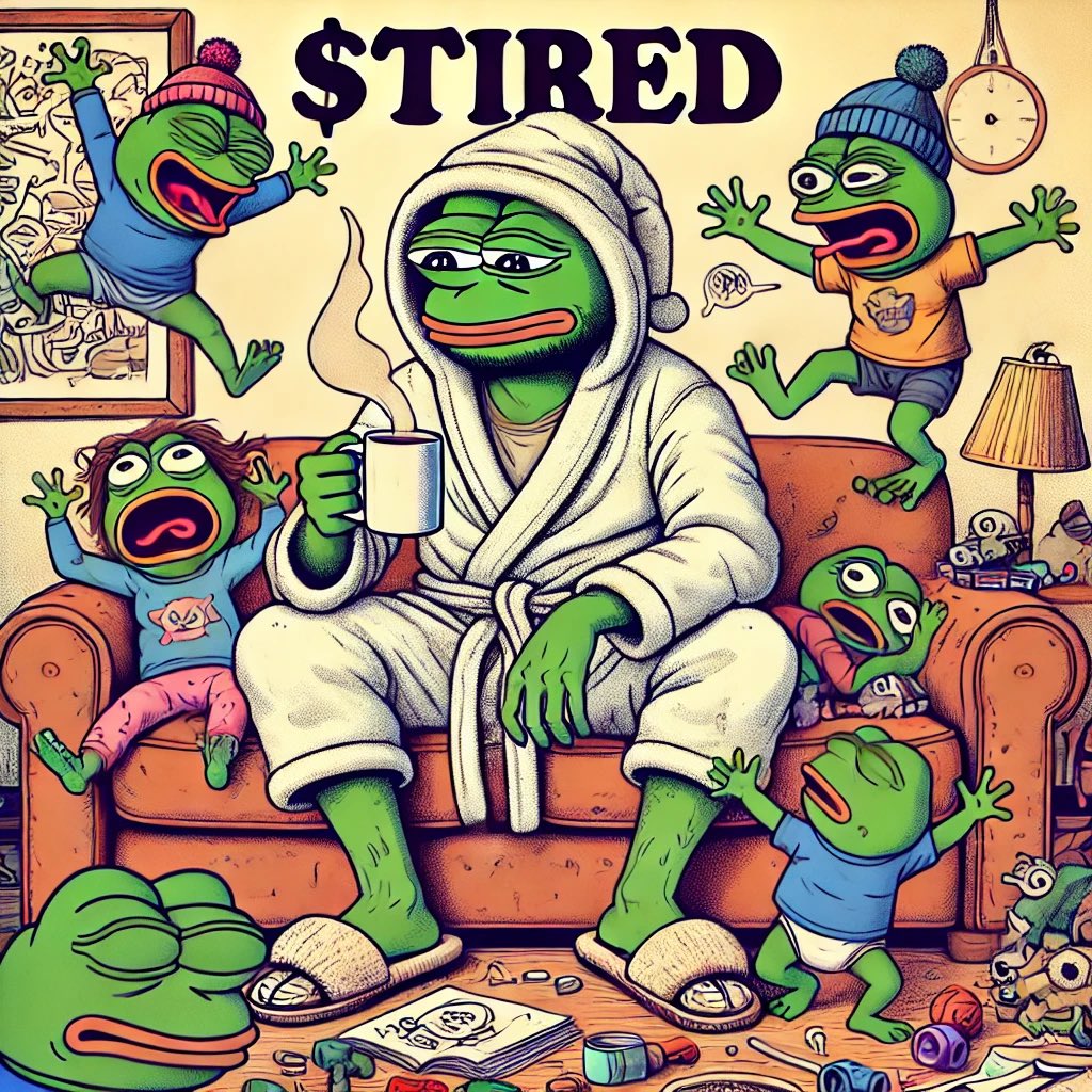 GreenThumbBeast's tweet photo. @cryptojourneyrs Even Pepe gets a little $TIRED.

Join us. $TIRED 

$TIRED Tired Dad, strong community, transparent dev, live VC and live streams everyday, merch otw, this is the way. 

5ZMUboLJUeneKouqrqu4jeLE68vX68ehE5qprV3Upump https://t.co/mV46fMcjL6