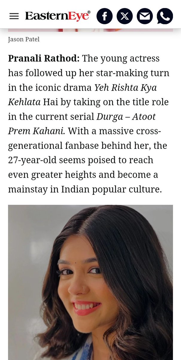 kadwa16's tweet photo. Urban Asian Top-30 Asian
Top-30 Artist of
Women of ITV 2025
Pranali No-4 😍 Pranali ❤️
Pranali as Durga 😚
#PranaliRathod #PranaliAsDurga https://t.co/ZqDazvipYj