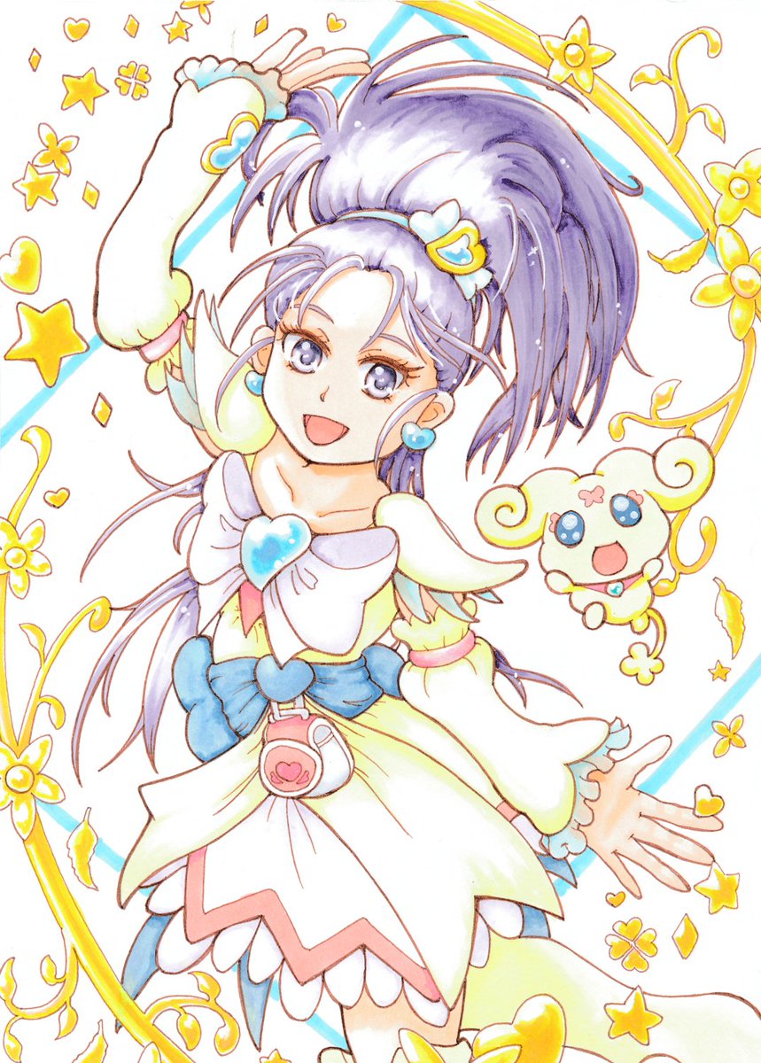 プリキュア「プリキュアの日おめでとうございます!これからもいっぱい描いて応援するぞ〜!けって」|ブラフ丸のイラスト
