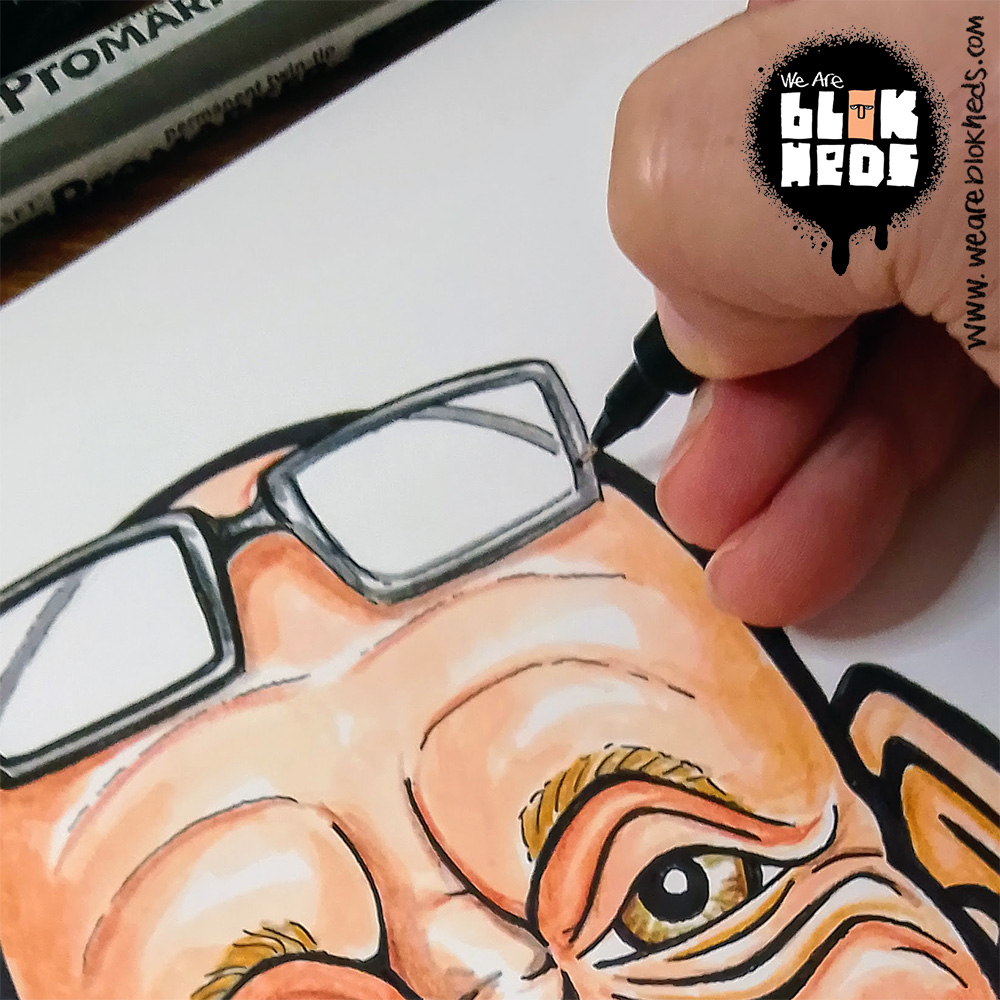 CARICATURE
Nice to have the pencils &amp; markers out again, doodling a caricature for another unsuspecting victim!

If you would like to commission a caricature for any special occassion, please inbox me for details or visit weareblokheds.com

#weareblokheds #blokheds