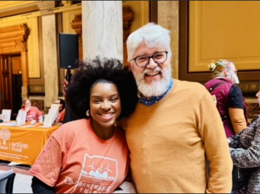 🌎How do we impact climate policy in our state? Mennonites in the Goshen area participated in Renewable Energy Day in Indianapolis☀️. It was a great time to reconnect with partners in these efforts such as Jalisa Mauldin, Indiana Outreach Coordinator with Faith in Place.