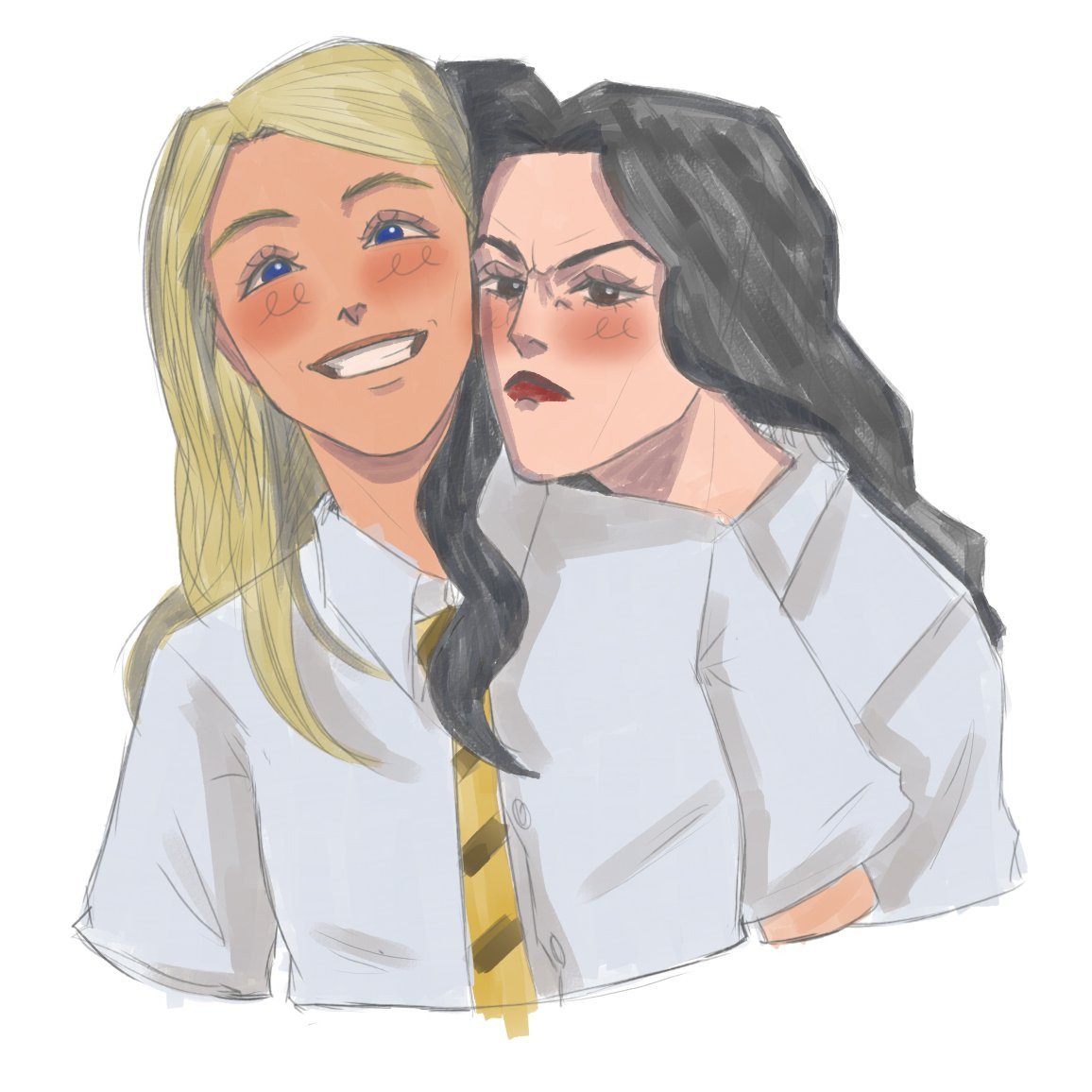 scartonks's tweet photo. What if we better shipped Bellatrix with the head of magical security (i.e., her nemesis) and gave them a backstory where they have almost identical origins and love each other intensely, but can't be together because they are too loyal to their ideals? LES PRESENTO BELLAMELIA https://t.co/XQJhYBREe7