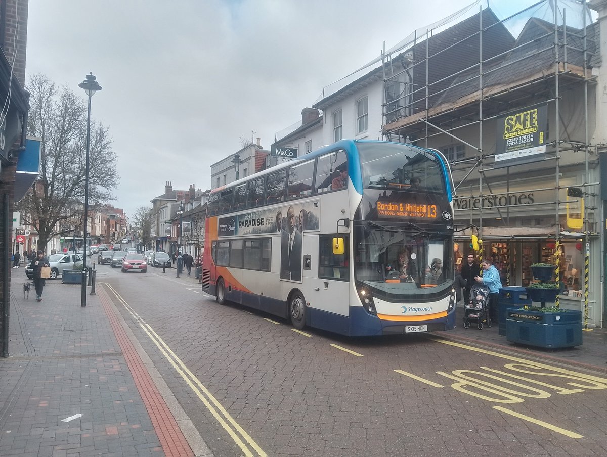 After 3 attempts I now have a ticket that's vaguely readable! If you hadn't guessed I'm making use of the incredible Discovery Ticket, valid on buses across Surrey, Sussex, Kent, Medway and East Hampshire, all for just £10 a day. First up a run on the 13 from Basingstoke to Alton
