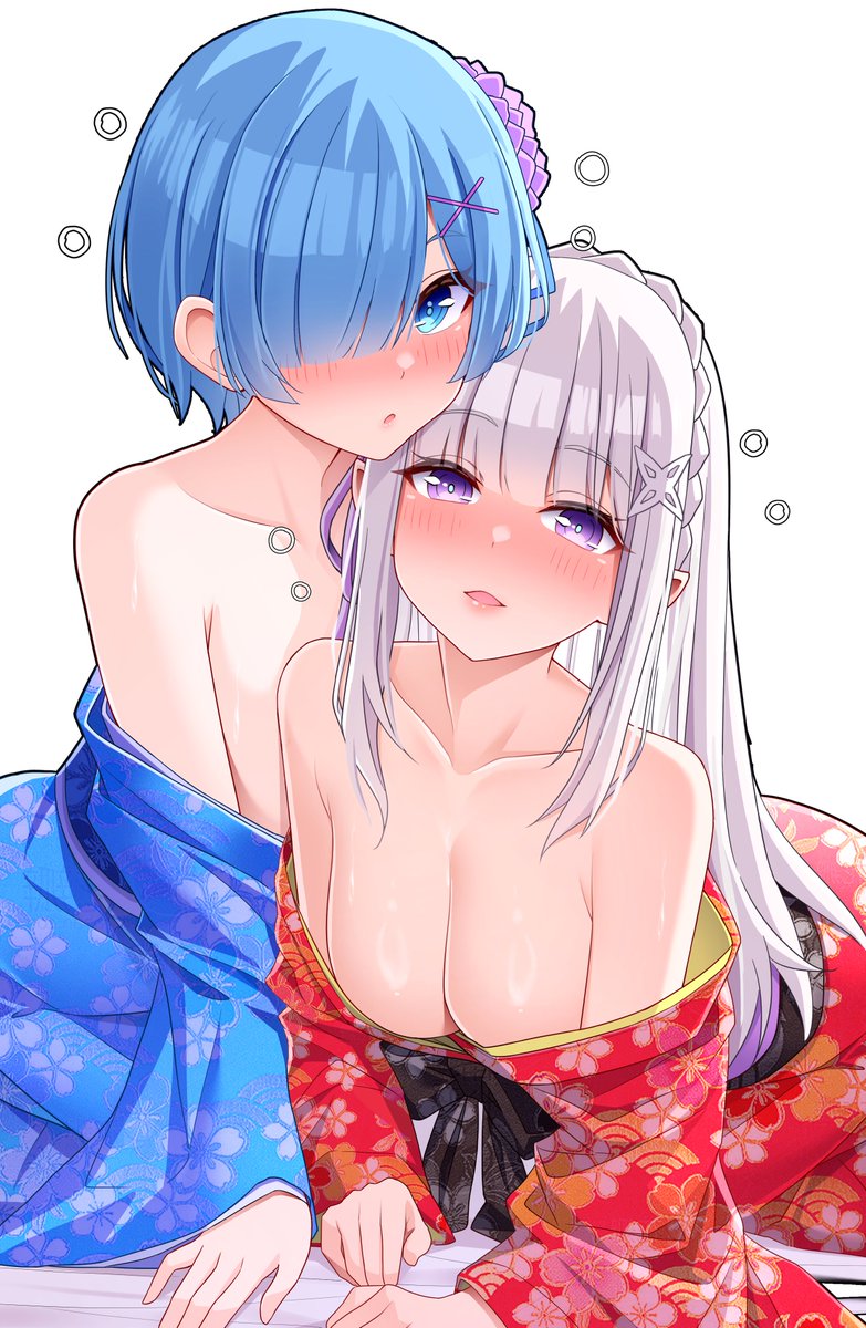 merueru_BH's tweet photo. #今月描いた絵を晒そう
着物エミリアたんとレム😆😆 https://t.co/CThMw6Avh1