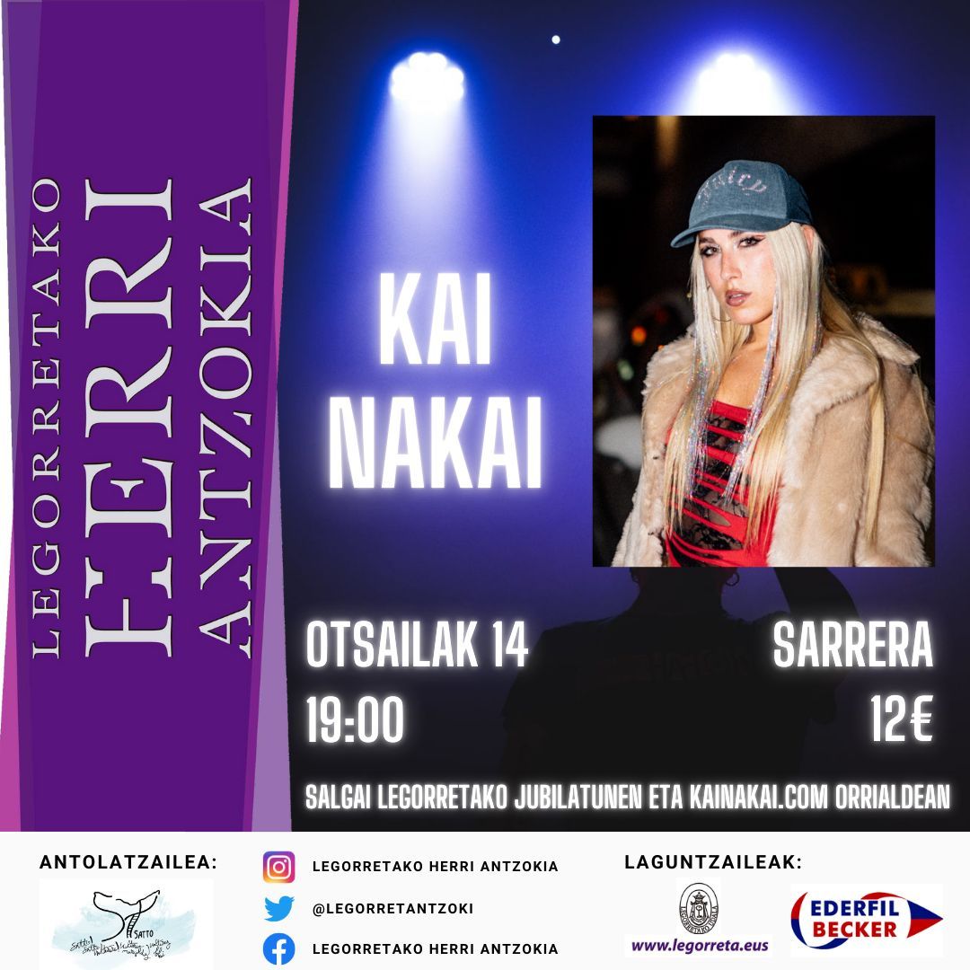 Legorretantzoki's tweet photo. Datorren Otsailaren 14ean @kainakaimusic izango dugu Legorretako Herri antzokian. Sarrerak salgai daude Legorretako Jubilatuenean eta https://t.co/5g8TuWqKWP orrialdean https://t.co/tzFZUf4B37