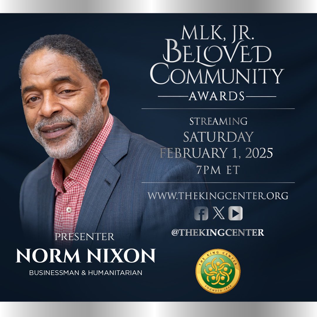 BerniceKing's tweet photo. We need some good stuff to celebrate. Help me share these graphics and get us all tuned in tomorrow, 7pm ET, to #TheKingCenter’s 2025 MLK, Jr. Beloved Community Awards. Streaming at https://t.co/4IKCjOIc8I and via the Center’s #YouTube channel (https://t.co/xxZyOXwuZn). 

#CorettaScottKing #MLK #BelovedCommunity #MissionPossibleMLK